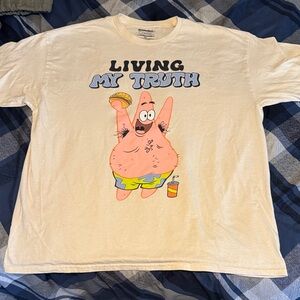 Nickelodeon Iconic SpongeBob PATRICK STAR Truth cream Cartoon T-Shirt XL Retro